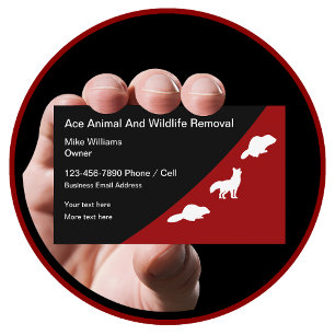 Cartes de visite De L'Élimination Des Animaux Et D