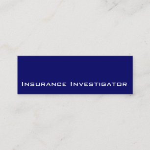 Cartes de visite de l'enquêteur de l'assurance bla