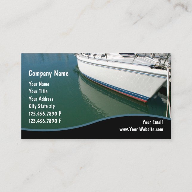 Cartes de visite de l'entretien des bateaux (Devant)