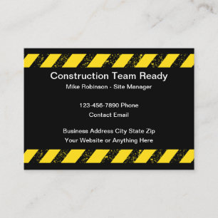 Cartes de visite de l'équipe de construction