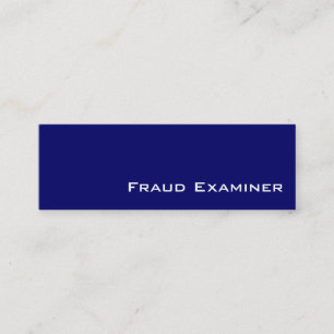 Cartes de visite de l'examinateur de fraude blanc 