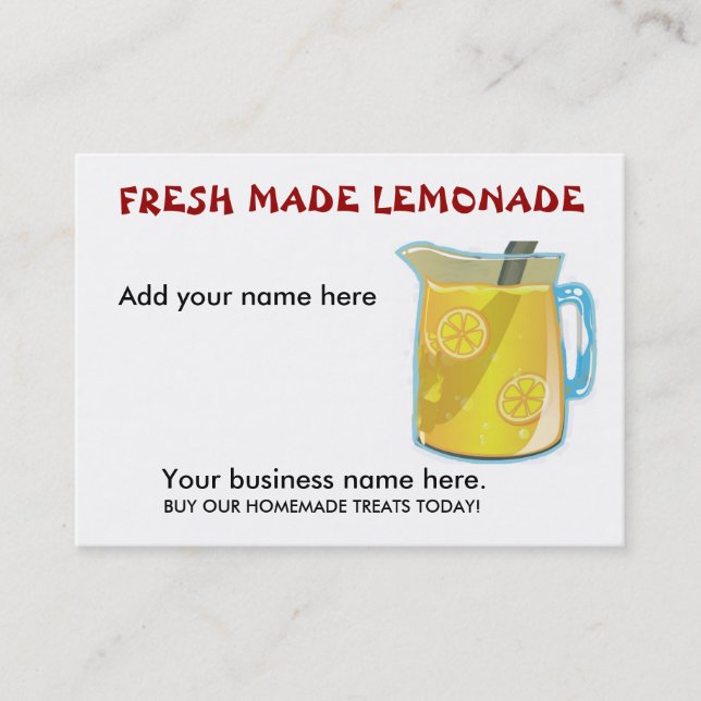 Cartes de visite de LIMONADE (Devant)