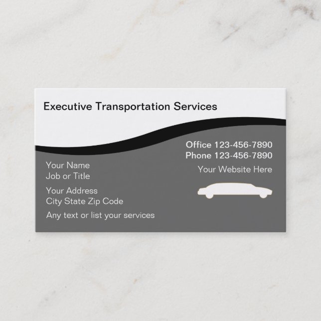 Cartes de visite de limousine d'affaires (Devant)