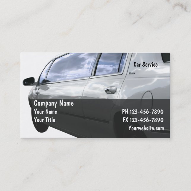 Cartes de visite de limousine de taxi (Devant)