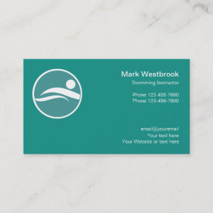 Cartes de visite de l'instructeur de natation