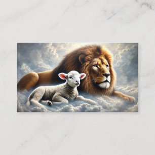 Cartes de visite de lions et d'agneaux