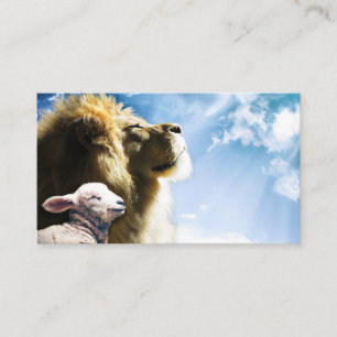 Cartes de visite de lions et d'agneaux