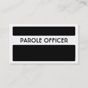 Cartes de visite de l'officier de libération condi