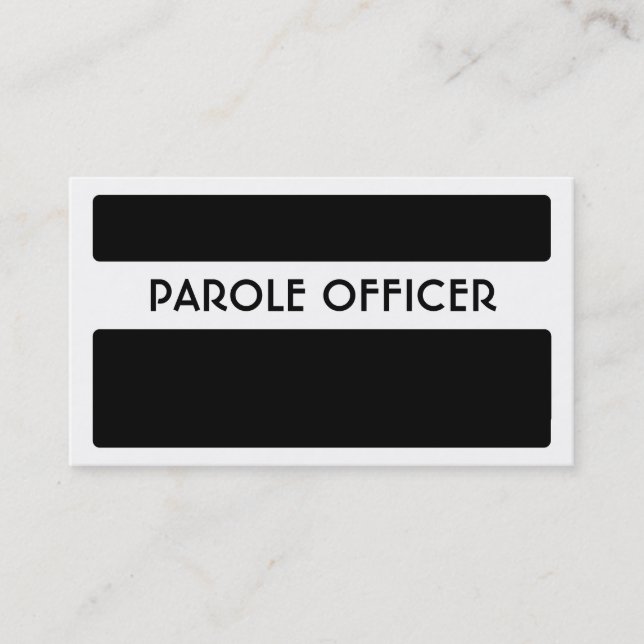 Cartes de visite de l'officier de libération condi (Devant)