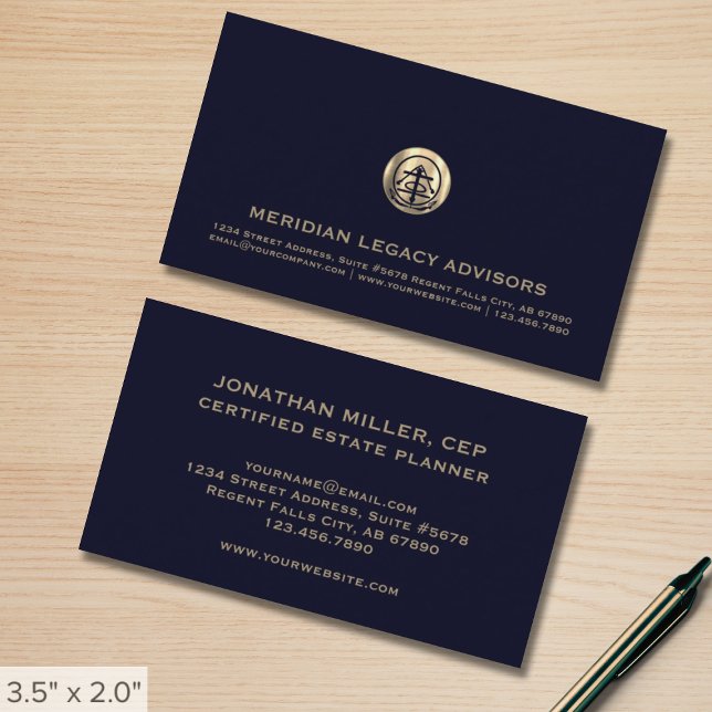Cartes de visite de logo personnalisables Marine e (Créateur téléchargé)