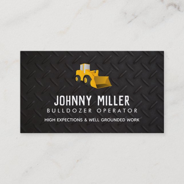 Cartes de visite de l'opérateur de bulldozer (Devant)