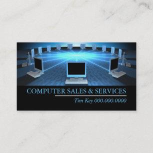 Cartes de visite de l'ordinateur de bureau techniq