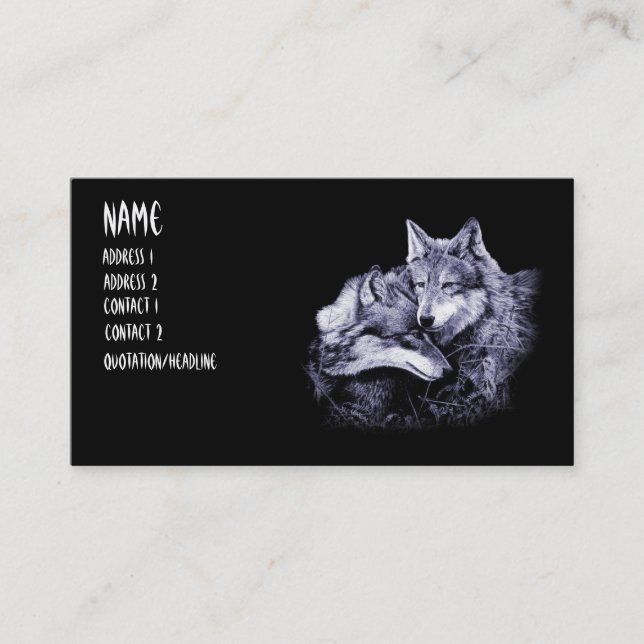cartes de visite de loups (Devant)