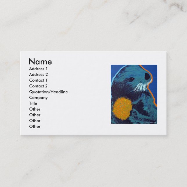 Cartes de visite de loutre de mer (Devant)