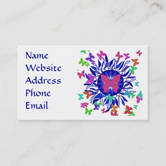 Cartes de visite de LUNE de PAPILLON (Devant)