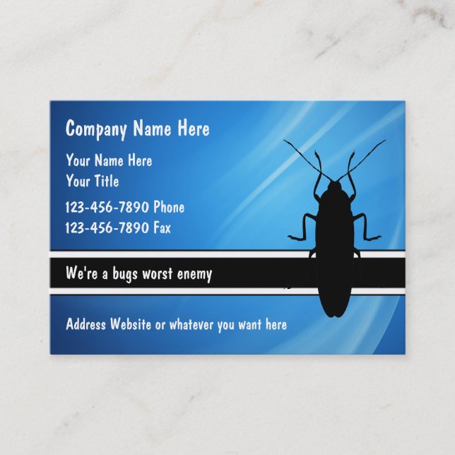 Cartes de visite de lutte contre les parasites (Devant)