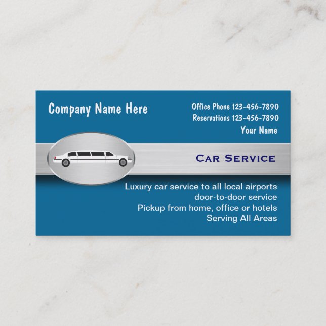 Cartes de visite de luxe de taxi de service de (Devant)