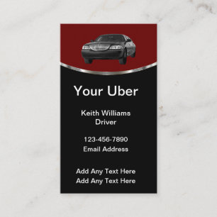 Cartes de visite de luxe pour chauffeur Uber