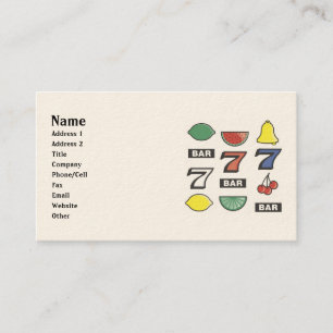 Cartes de visite de machine à sous