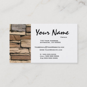 Cartes de visite de maçonnerie en pierre