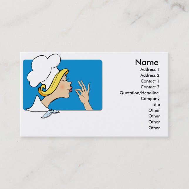 Cartes de visite de Madame Chef (Devant)