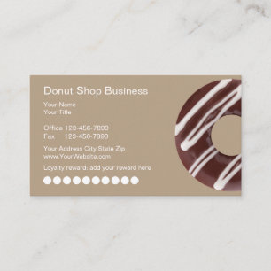 Cartes de visite de magasin de beignet