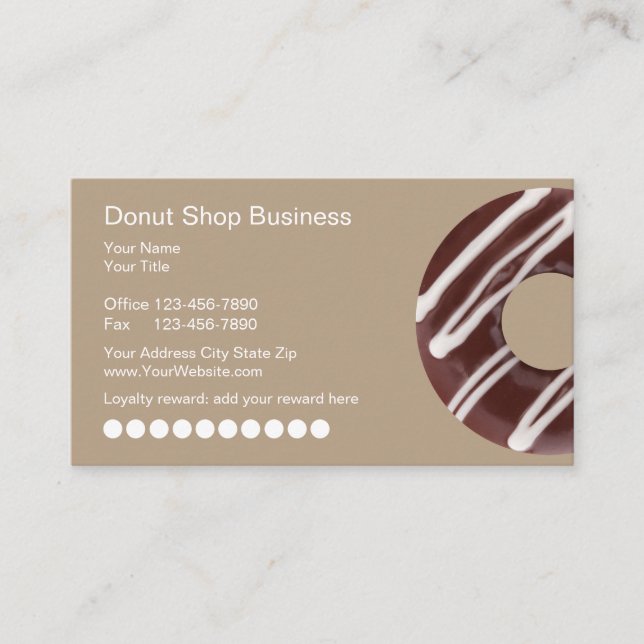Cartes de visite de magasin de beignet (Devant)
