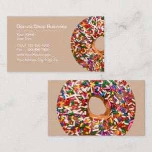 Cartes de visite de magasin de beignet