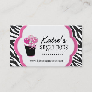 Cartes de visite de magasin de bonbons de zèbre