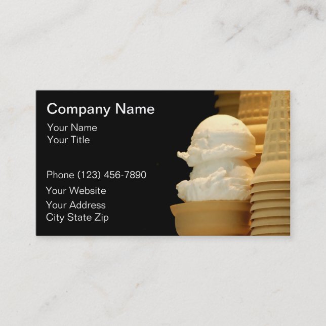Cartes de visite de magasin de crème glacée (Devant)
