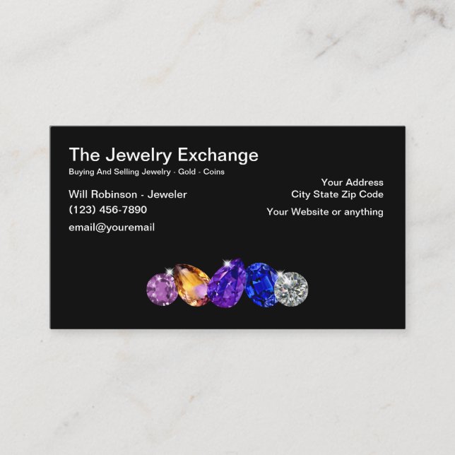 Cartes de visite de magasin de joaillerie classiqu (Devant)