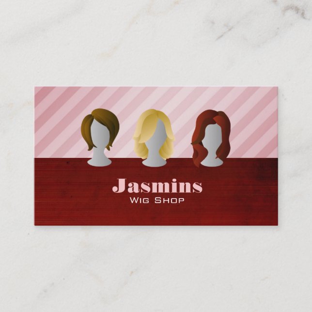 Cartes de visite de magasin de perruque (Devant)