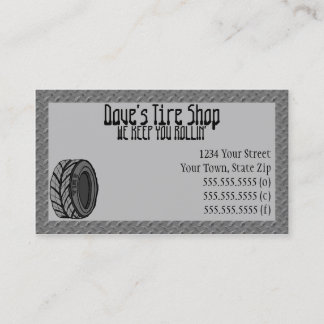 Cartes de visite de magasin de pneu