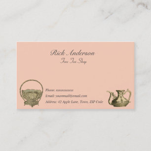 Cartes de visite de magasin de thé