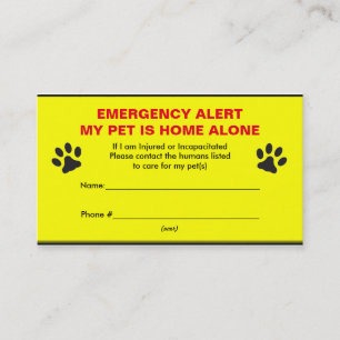 Cartes de visite de maison d'alerte de secours