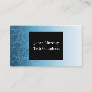 Cartes de visite de Mandala noirs et bleus