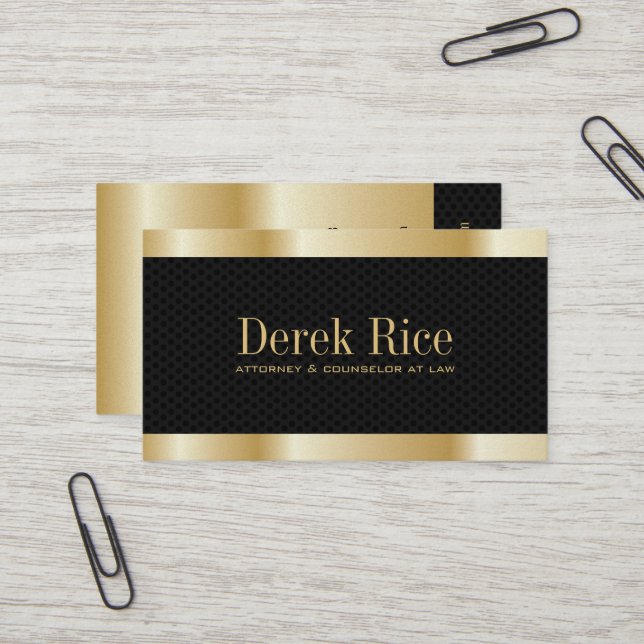 Cartes de visite de mandataire de "effet" d'or (Devant/Arrière en situation)