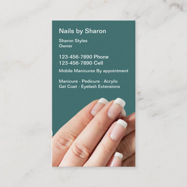 Cartes de visite de manucure d'ongle (Devant)