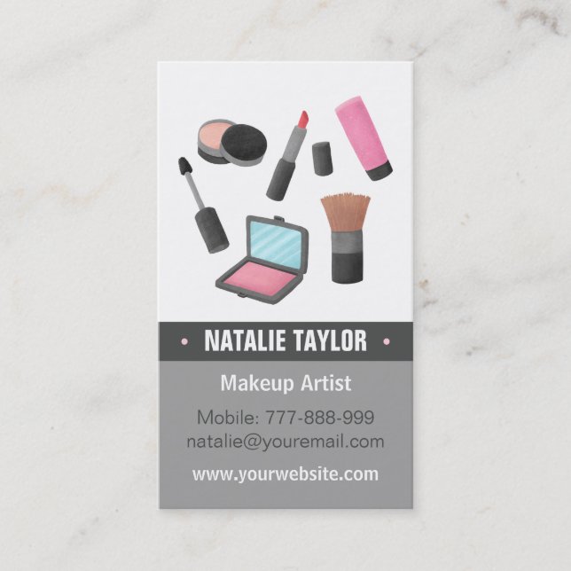 Cartes de visite de maquillage de mode (Devant)