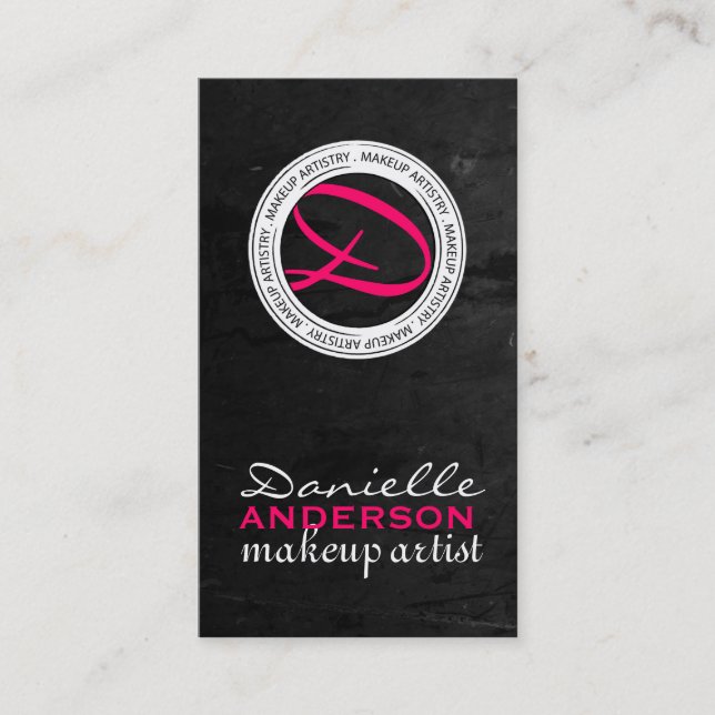 Cartes de visite de maquillage de monogramme (Devant)