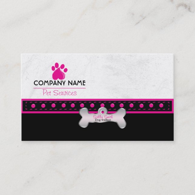 Cartes de visite de marche de chien (Devant)