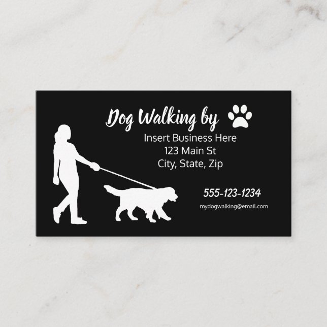 Cartes de visite de marche de chien (Devant)