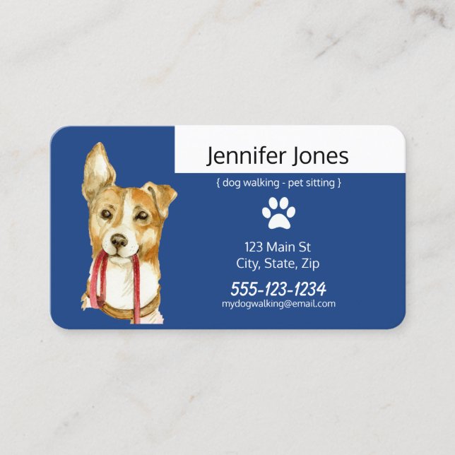 Cartes de visite de marche de chien fait sur (Devant)