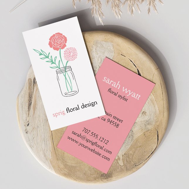 Cartes de visite de Mason Jar Botanique (Créateur téléchargé)