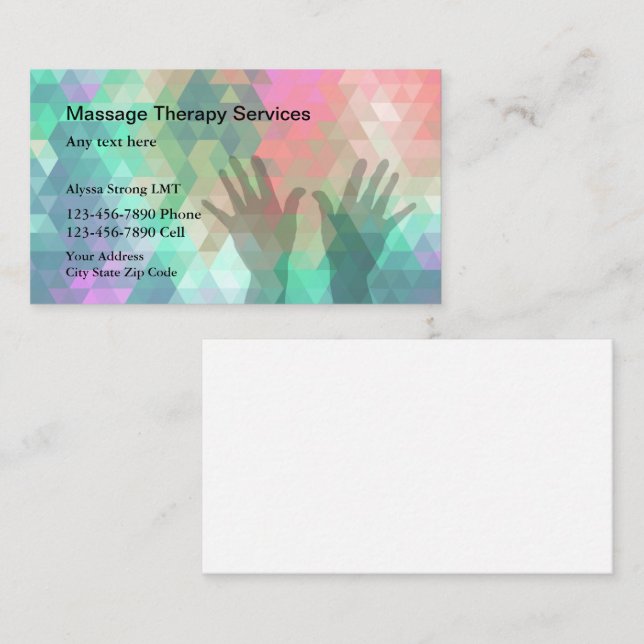 Cartes de visite de massage (Devant / Derrière)