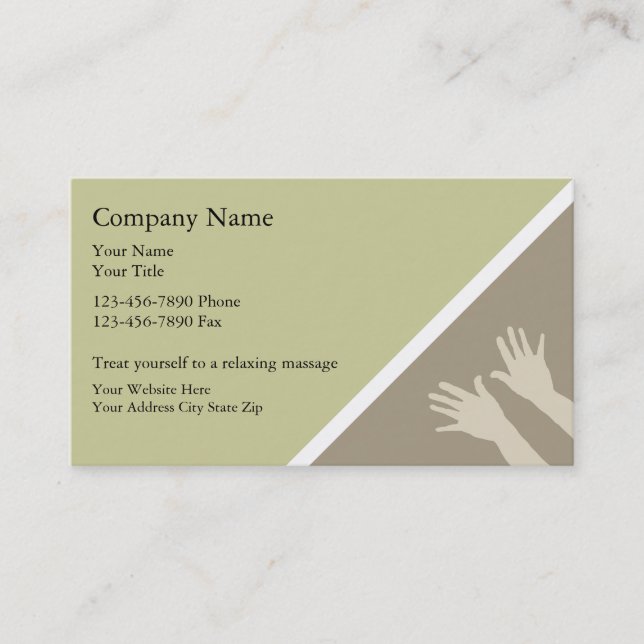 Cartes de visite de massage (Devant)