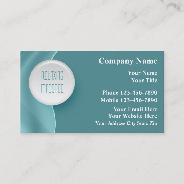 Cartes de visite de massage (Devant)