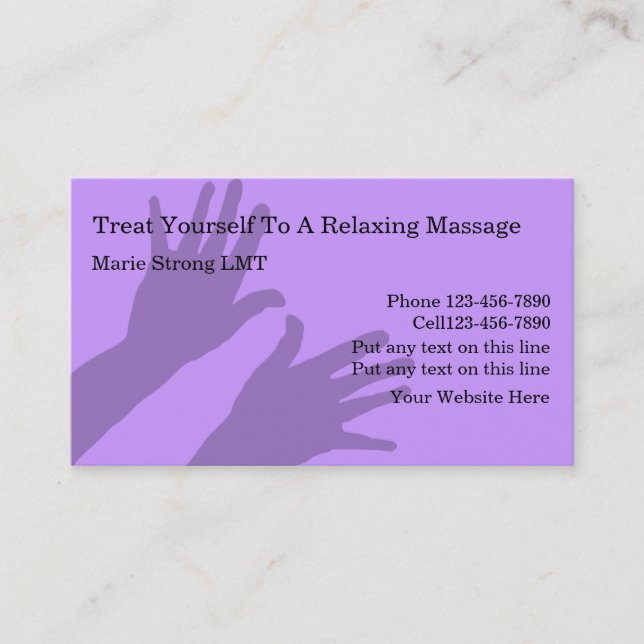 Cartes de visite de massage (Devant)
