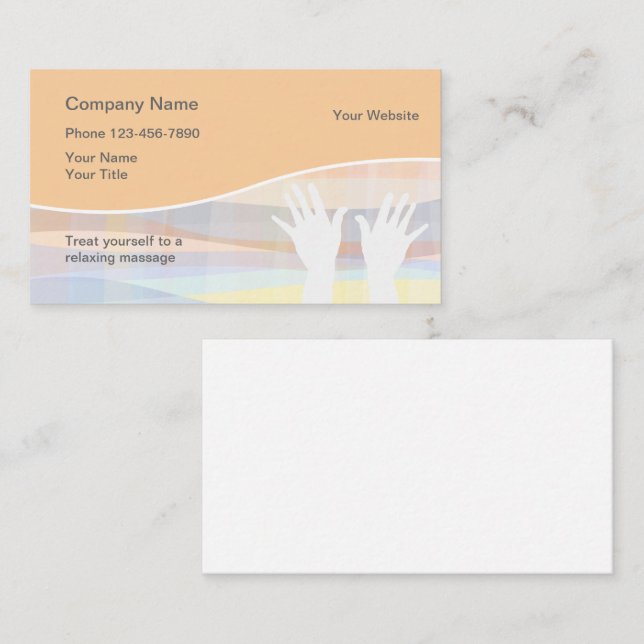 Cartes de visite de massage (Devant / Derrière)