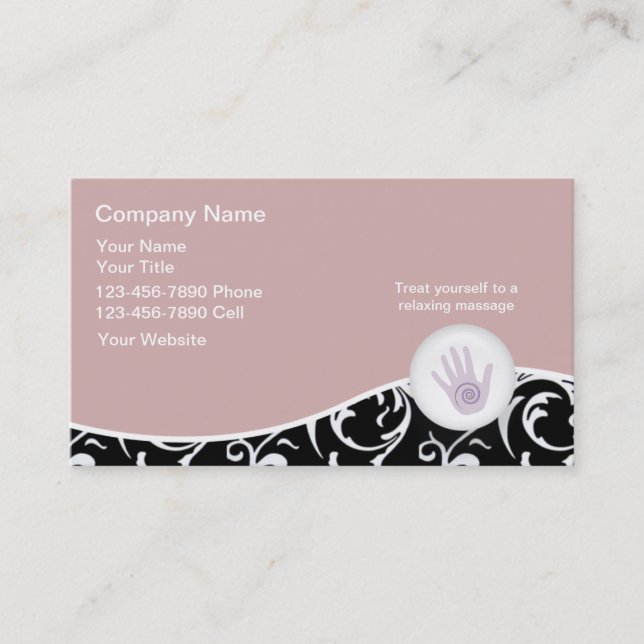 Cartes de visite de massage (Devant)
